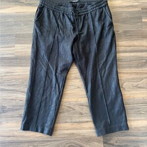Liverpool Black Faux-Leather Cropped Pants sz XL